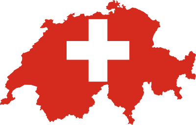 Karte und Flagge der Schweiz
